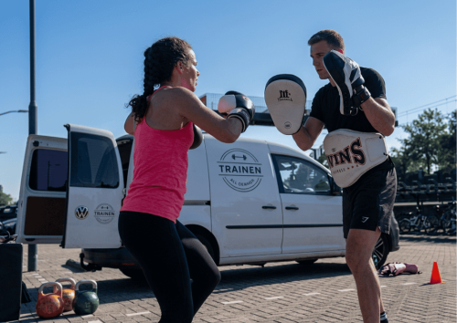Trainen bij Arnoud - boksen